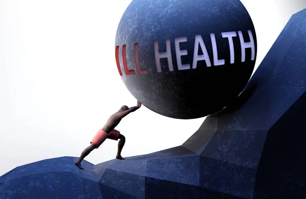 Ill Saúde Como Problema Que Torna Vida Mais Difícil Simbolizado — Fotografia de Stock