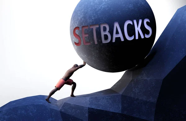 Setbacks Como Problema Que Torna Vida Mais Difícil Simbolizado Por — Fotografia de Stock
