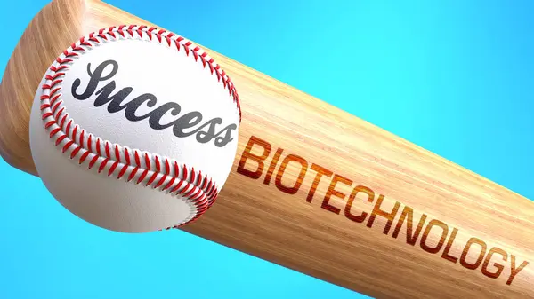 Der Erfolg Leben Hängt Von Der Biotechnologie Abgebildet Als Wort — Stockfoto