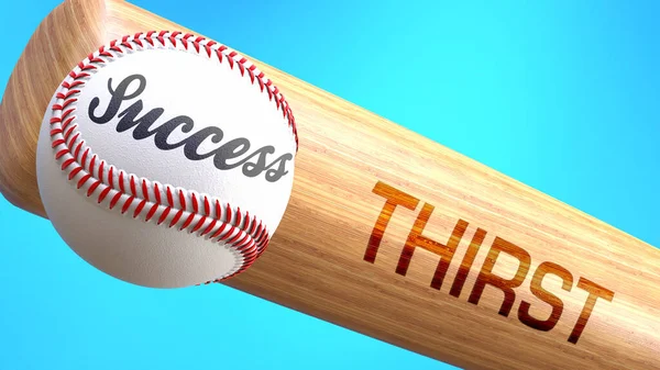 Success Life Depends Thirst Pictured Word Thirst Bat Show Thirst — Stock Photo, Image