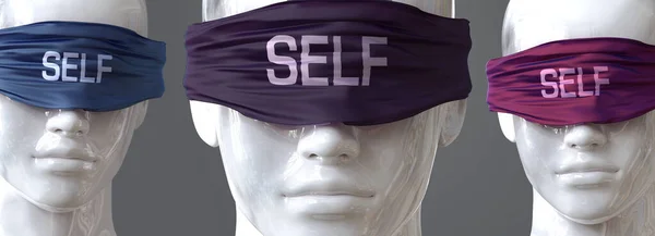 Self Can Blind Our Views Limit Perspective Pictured Word Self — Stock Photo, Image