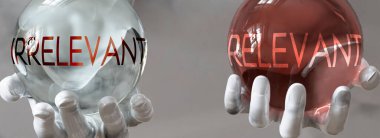 Dengeli bir hayatla ilgili ve alakasız - sözlerle ilgili olarak resmedilmiş, alakasız ve alakasız olan üç boyutlu resimlerin dengede kalması gerektiğini göstermek için ellerde geçersiz