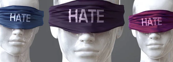 Hate Can Blind Our Views Limit Perspective Pictured Word Hate — Stock Photo, Image