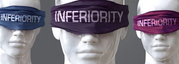 Inferiority Can Blind Our Views Limit Perspective Pictured Word Inferiority — Stock Photo, Image