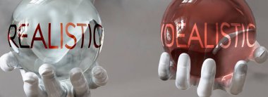 Dengeli bir hayatta idealist ve gerçekçidir. İdealist ve gerçekçi kelimeler olarak resmedilmiştir. Gerçekçi ve idealistin dengede kalması gerektiğini göstermek için.