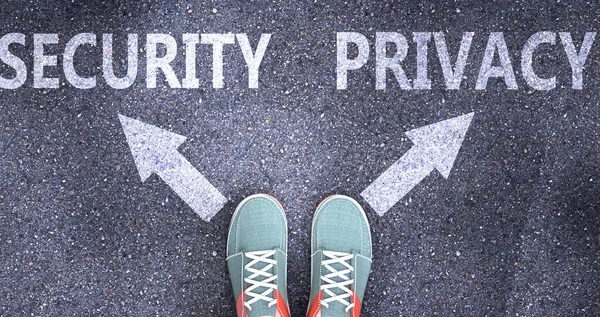 Security Privacy Different Choices Life Pictured Words Security Privacy Road — Stock Photo, Image