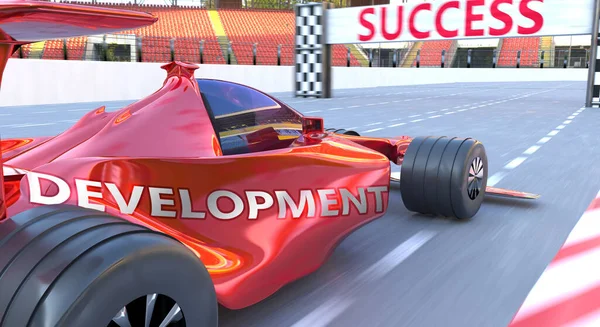 Development Success Pictured Word Development Car Symbolize Development Can Help — Stock Photo, Image