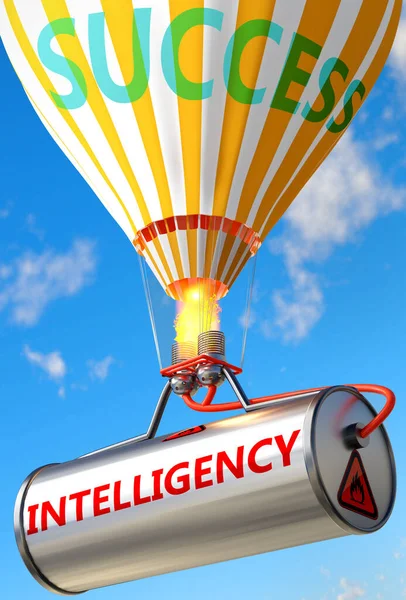 Intelligentie Succes Afgebeeld Als Woord Intelligentie Een Ballon Symboliseren Dat — Stockfoto