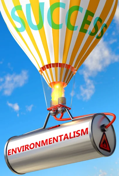 Milieubewustzijn Succes Afgebeeld Als Woord Milieubewustzijn Een Ballon Symboliseren Dat — Stockfoto
