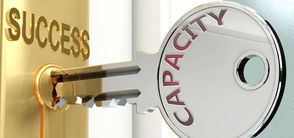 Capacity Success Pictured Word Capacity Key Symbolize Capacity Helps Achieving — Stock Photo, Image