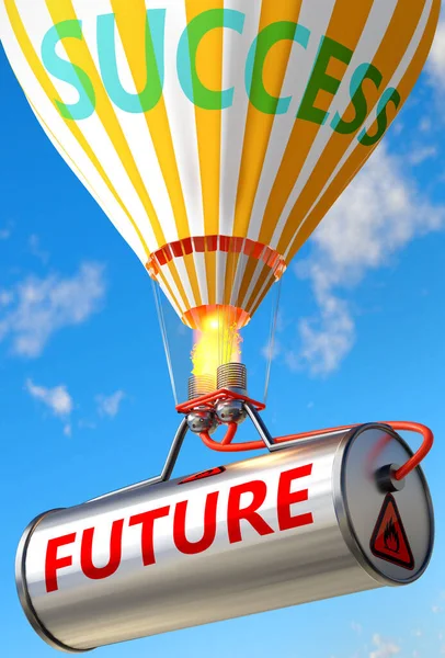 Futuro Éxito Representado Como Palabra Futuro Globo Para Simbolizar Que — Foto de Stock
