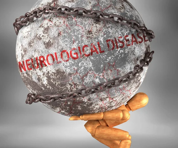 Neurological Disease Hardship Life Pictured Word Neurological Disease Heavy Weight — Stock Photo, Image
