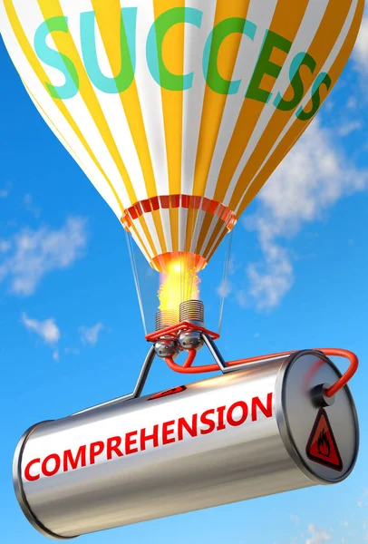 Comprensione Successo Immaginato Come Parola Comprensione Palloncino Simboleggiare Che Comprensione — Foto Stock