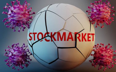 Coronavirus ve borsa, virüsler tarafından sembolize ediliyor. Covid-19 salgınının borsayı çok olumsuz etkilediğini göstermek için borsayı yok ediyorlar.