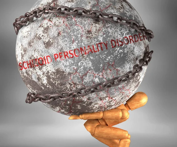 Schizoide Persönlichkeitsstörung Und Entbehrungen Leben Dargestellt Durch Das Wort Schizoide — Stockfoto