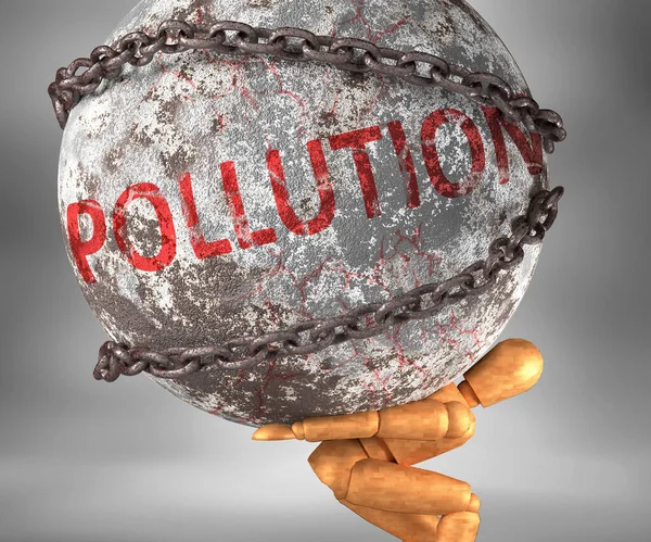 Ρύπανση Και Κακουχίες Στη Ζωή Απεικονίζεται Από Λέξη Ρύπανση Ένα — Φωτογραφία Αρχείου