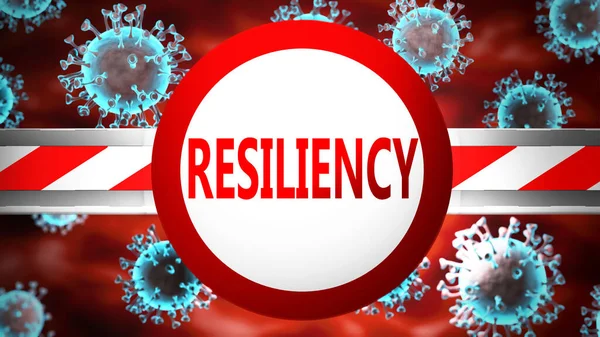 Resilienza Virilità Nella Foto Con Parola Resilienza Virus Simboleggiare Che — Foto Stock