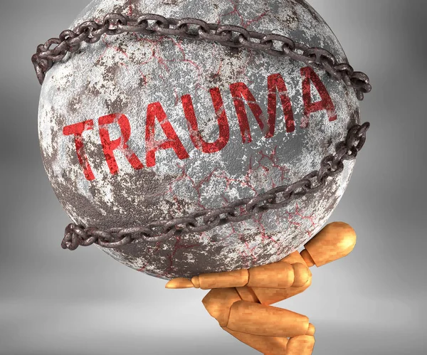 Trauma Und Entbehrungen Leben Durch Wort Trauma Als Schwere Last — Stockfoto