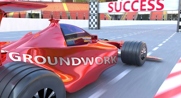 Groundwork Success Pictured Word Groundwork Car Symbolize Groundwork Can Help — Stock Photo, Image