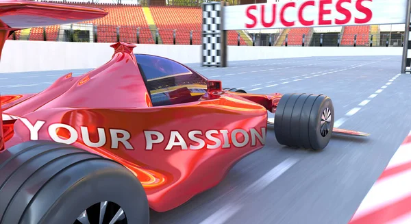 Your Passion Success Pictured Word Your Passion Car Symbolize Your — Stock Photo, Image