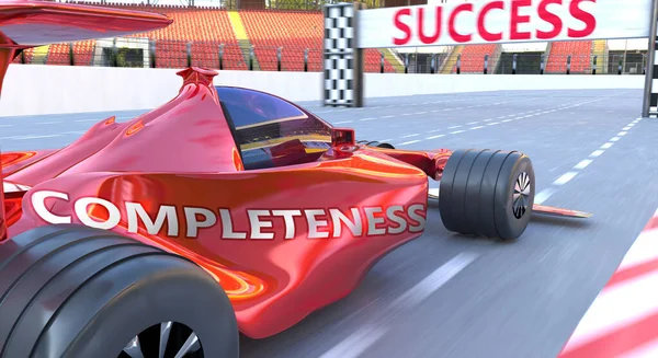 Completeness Success Pictured Word Completeness Car Symbolize Completeness Can Help — Stock Photo, Image