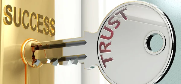 믿음과 신뢰하는 신뢰심이 사업에서 성공하고 번영하는 도움이 된다는 상징하는 — 스톡 사진