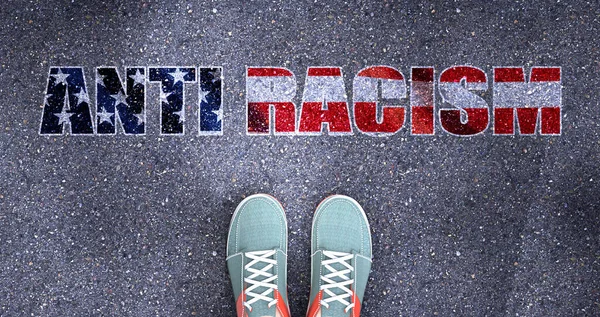 Racisme Politiek Gesymboliseerd Als Een Persoon Die Voor Uitdrukking Racisme — Stockfoto