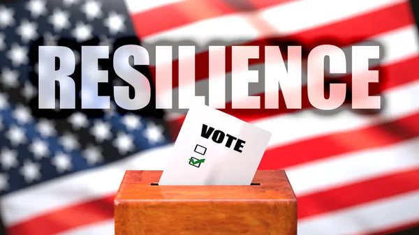 Resilience Voting Usa Pictured Ballot Box American Flag Background Phrase — Stock Photo, Image