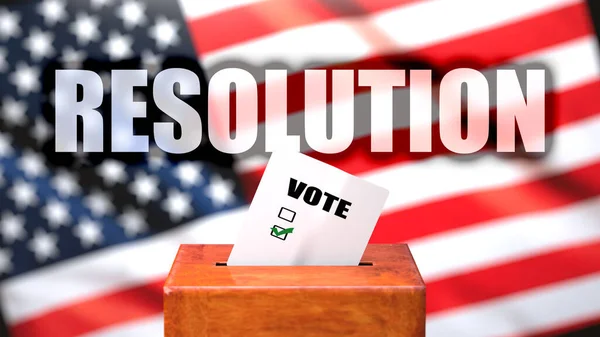 Резолюція Голосування Сша Зображена Скринька Голосування Американським Прапором Задньому Плані — стокове фото
