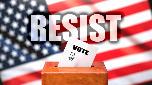 Resist Voting Usa Pictured Ballot Box American Flag Background Phrase — Stock Photo, Image