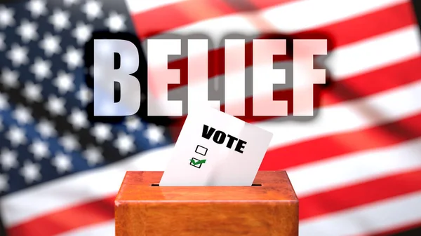 Credenza Voto Negli Stati Uniti Raffigurato Come Scheda Elettorale Con — Foto Stock