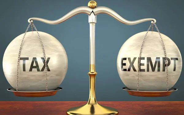 Métaphore Taxe Maintien Équilibre Exonéré Présentée Comme Une Balance Métallique — Photo