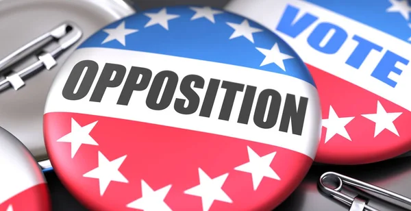 Opposition Und Wahlen Den Usa Dargestellt Als Pin Back Tasten — Stockfoto