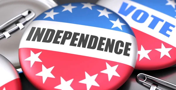 Unabhängigkeit Und Wahlen Den Usa Dargestellt Als Pin Back Tasten — Stockfoto