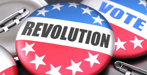 Revolution Und Wahlen Den Usa Dargestellt Als Pin Back Tasten — Stockfoto