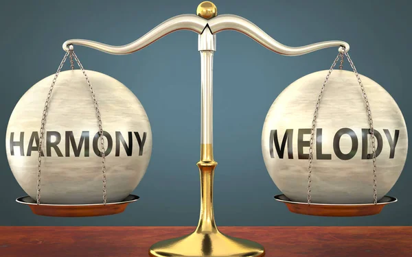 Armonía Melodía Equilibrio Representado Como Una Balanza Metal Con Pesos — Foto de Stock