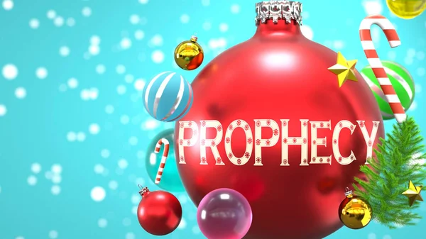 Prophecy Xmas Holidays Pictured Abstract Christmas Ornament Ball Word Prophecy — Stock Photo, Image