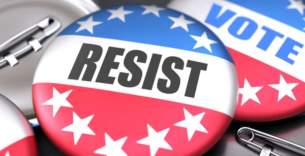 Resist Elections Usa Abgebildet Als Pin Back Tasten Mit Amerikanischen — Stockfoto