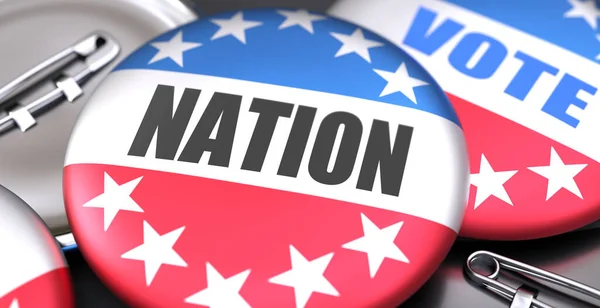 Nation Und Wahlen Den Usa Dargestellt Als Pin Back Buttons — Stockfoto