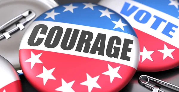 Courage Elections Usa Abgebildet Als Pin Back Tasten Mit Amerikanischen — Stockfoto