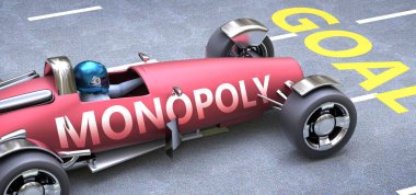 Monopoly, Monopoly 'nin başarıya ulaşmada hayati rol oynadığı bir metafor olan Monopoly' nin bir yarış otomobili olarak resmedildiği hedeflere ulaşılmasına yardımcı olur.