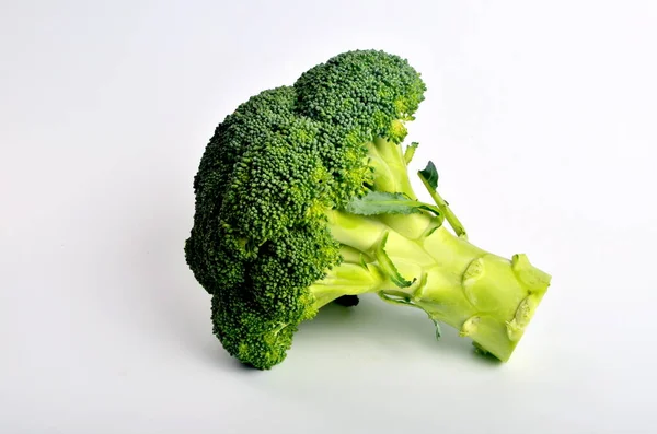 Tête Brocoli Sur Fond Blanc — Photo