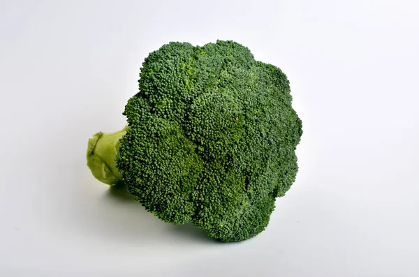 Tête Brocoli Sur Fond Blanc — Photo