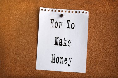 Mantar panoya nasıl para kazanılacağı ile ilgili kağıt not