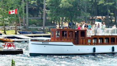 Bays Gölü, Ontario, Kanada, 21 Ağustos 2013: SS Bigwin vapuru Dorset, Ontario yakınlarındaki körfez gölünde.