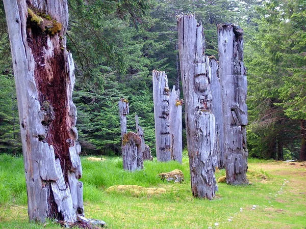 Totem Histórico Poles Columbia Británica Canadá — Foto de Stock