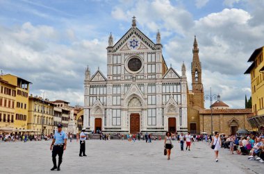 Florence, İtalya, 15 Haziran 2015: Santa Croce Bazilikası (Piazza Santa Croce), Floransa, İtalya