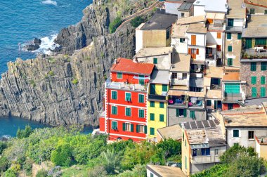 Liguria, İtalya 'daki Cinque Terre boyunca Riomaggiore