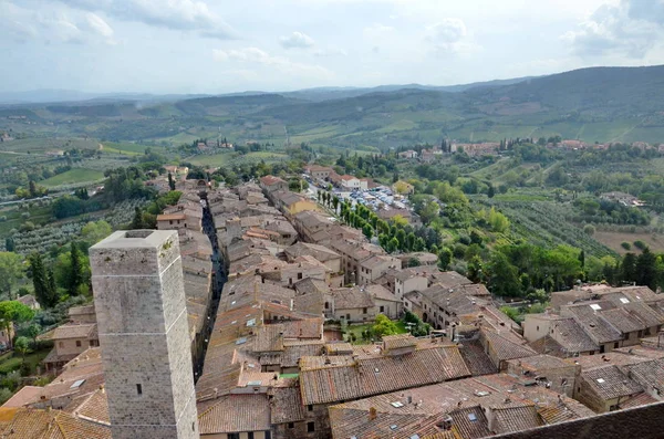San Gimignano Talya Nın Toskana Şehrinde Bir Ortaçağ Kasabası — Stok fotoğraf