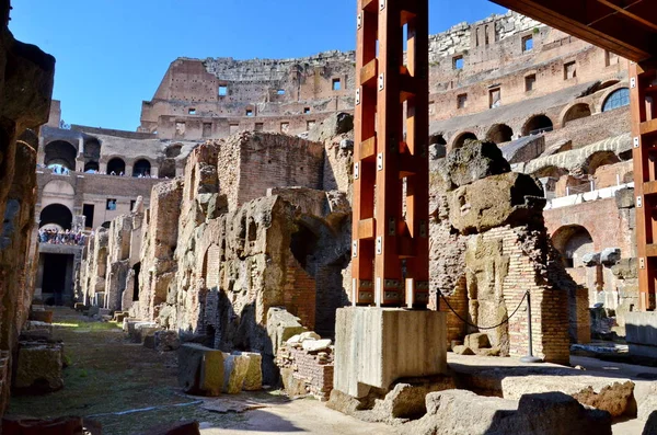 Roma Settembre 2015 Mura Seminterrate Del Colosseo Roma Italia — Foto Stock